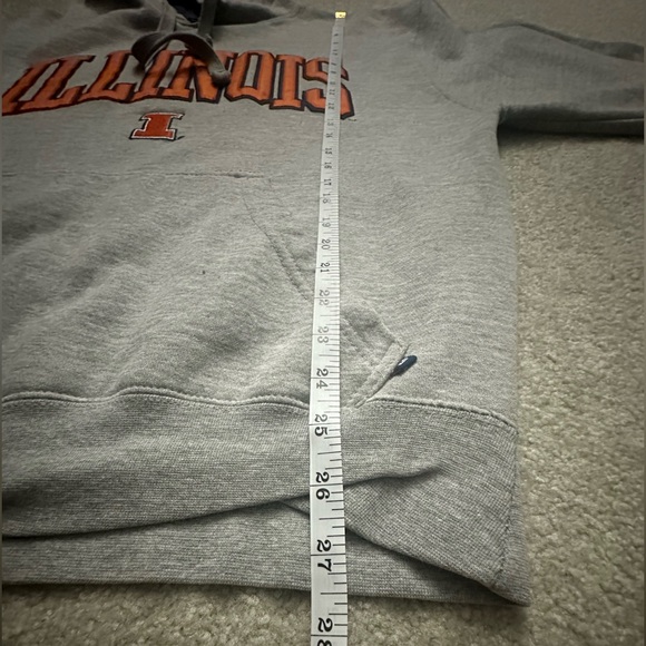 Fighting Illini Hoodie - Men’s Pullover Hoodie - Gray - Men’s Size: M - Picture 6 of 7